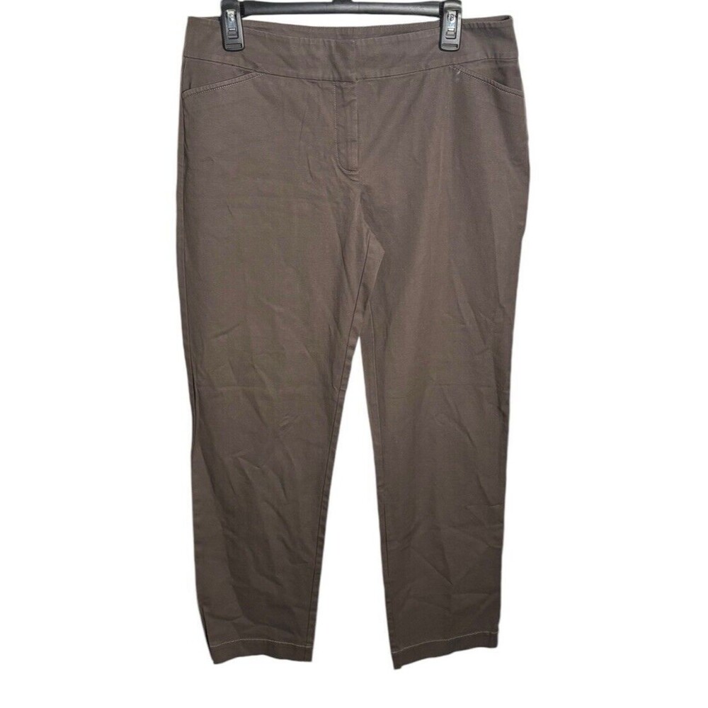 Eileen Fisher Brown Stretch Pull On Pants Size Medium Office‎ Career Casual